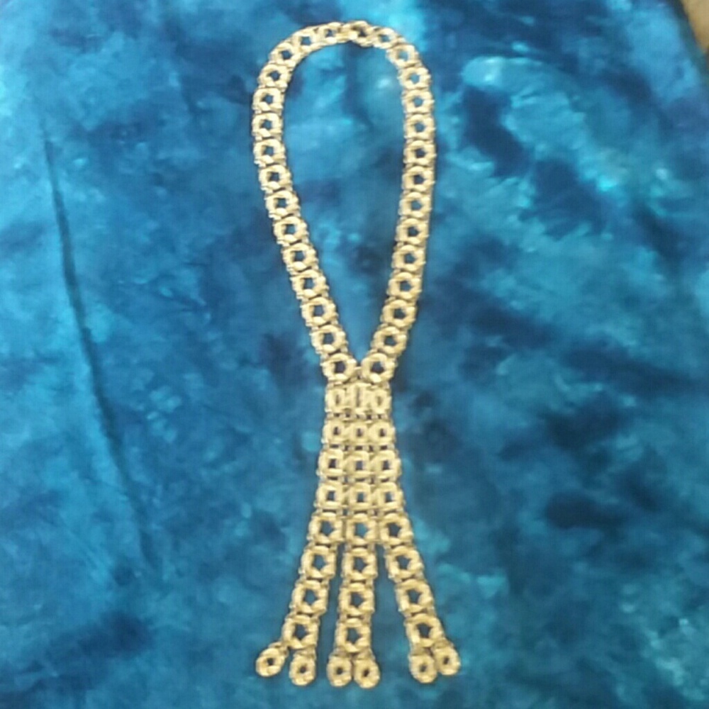 Vintage Monet Gold rope necktie style necklace